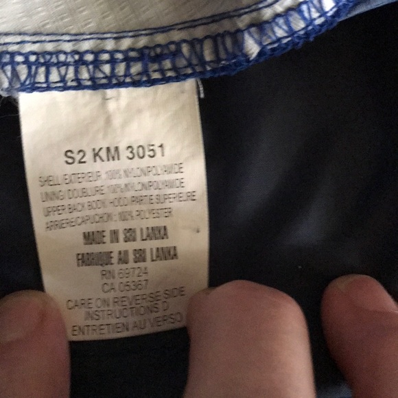 EUC Columbia XL Packable LS Blue Colorblock windbreaker pockets hood - Picture 4 of 5